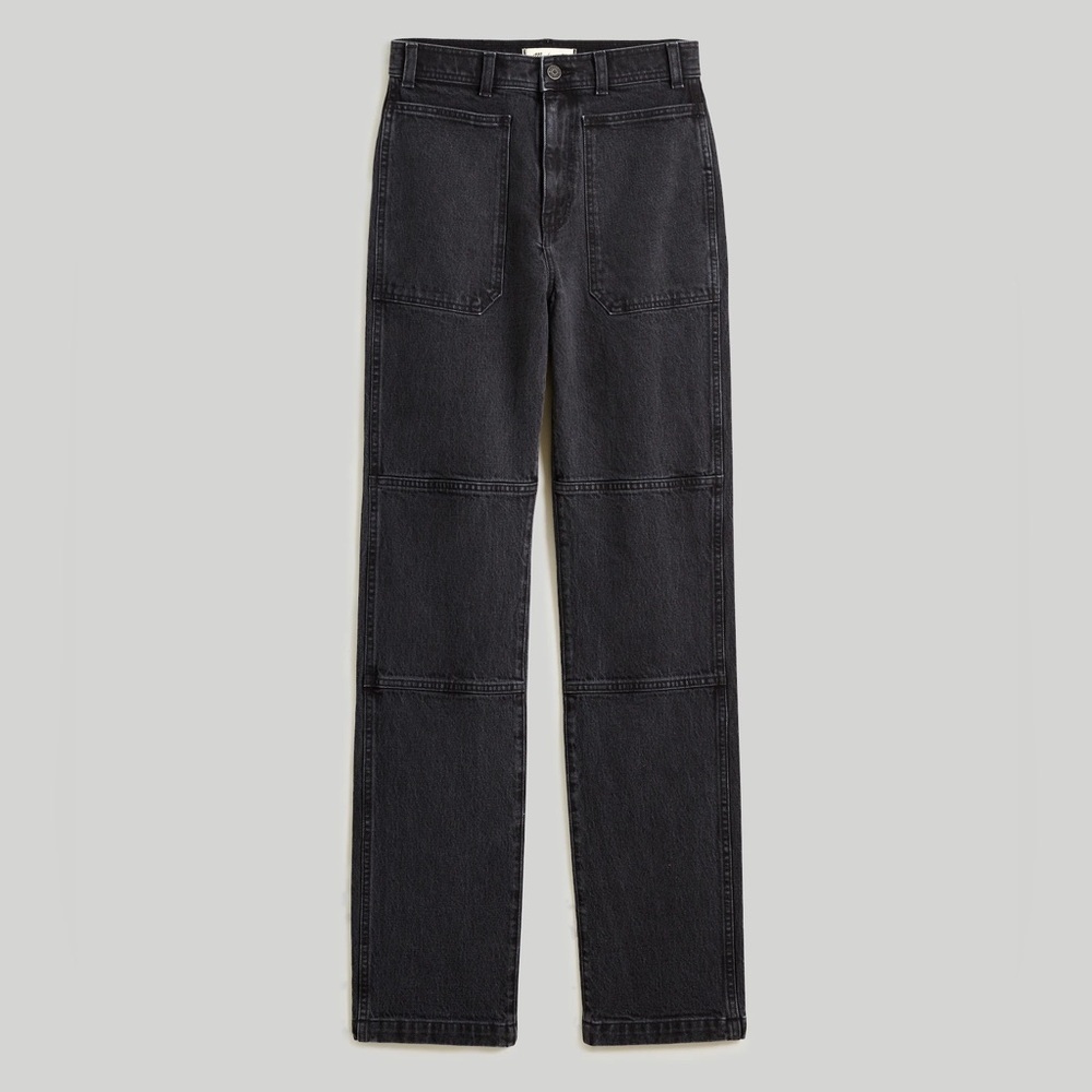 Madewell 90s Straight Utility Jeans in Camplin Wash (Black) - Size 24